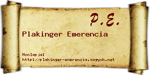 Plakinger Emerencia névjegykártya